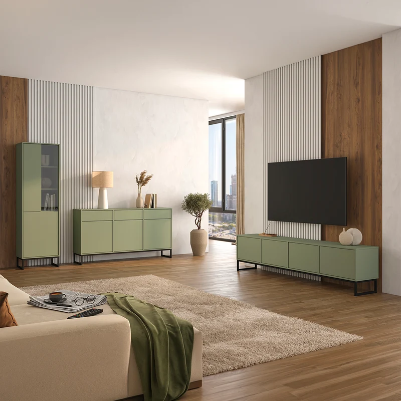 Buffet 3 portes 3 tiroirs Loa Vert
