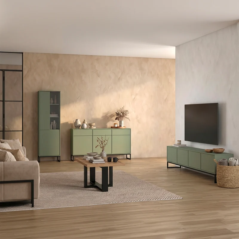 Buffet 3 portes 3 tiroirs Loa Vert