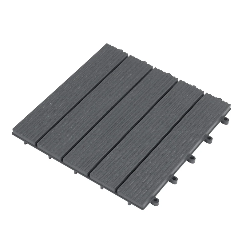 12” x 12” Waterproof PP Interlocking Deck Tiles, Gray