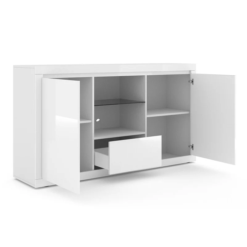 Buffet 2 portes 1 tiroir Olia Blanc