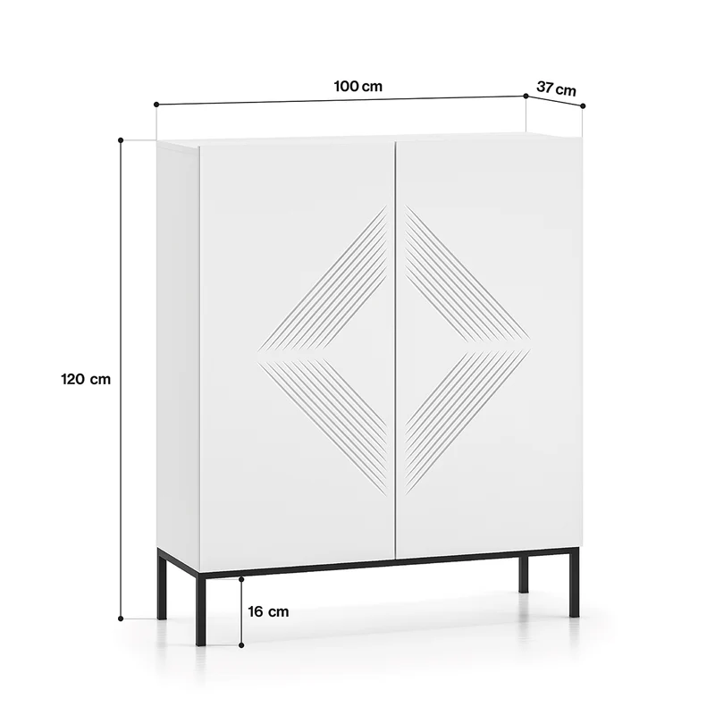 Buffet haut 2 portes Aura Blanc