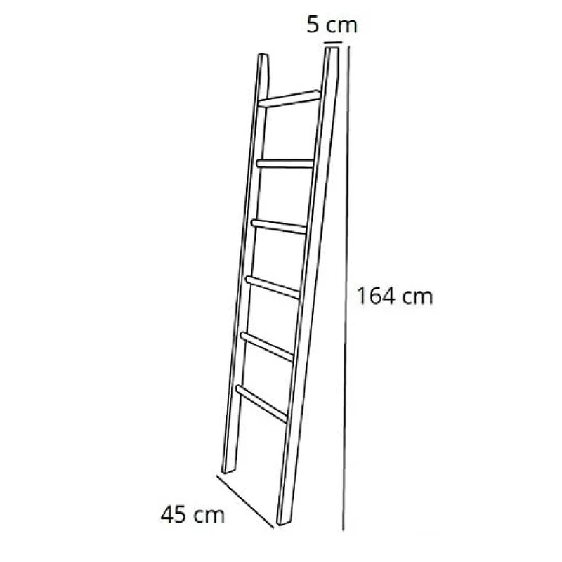 ARIT - Porte serviette bois AXEL Porte serviettes sur pied, Porte serviette salle de bain, avec 5 niveaux, Porte serviette - Couleur blanche