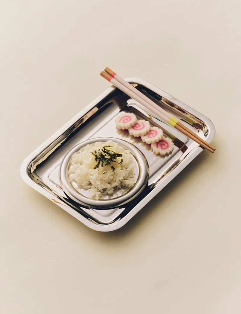 Bandeja rectangular acero Essential