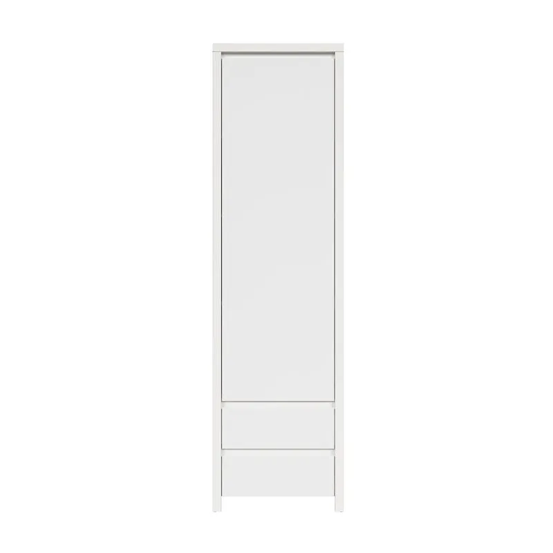 Armoire colonne 1 porte 2 tiroirs Soren Blanc
