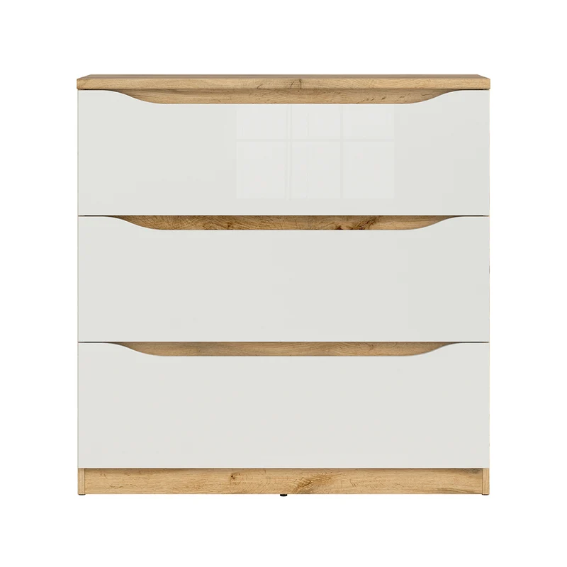 Commode 3 tiroirs June Blanc et Bois