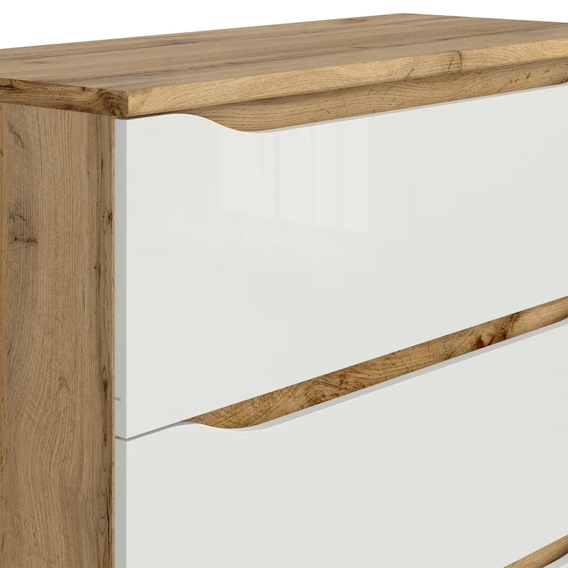Commode 3 tiroirs June Blanc et Bois