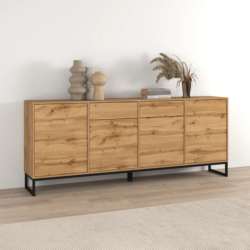 Buffet 4 portes 2 tiroirs Loa Bois