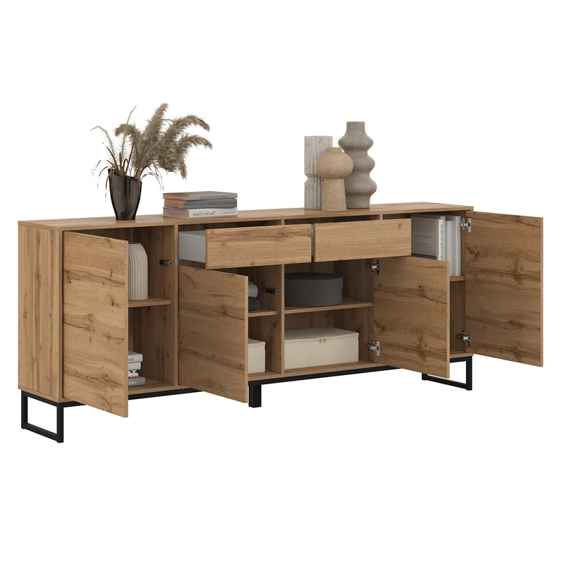 Buffet 4 portes 2 tiroirs Loa Bois