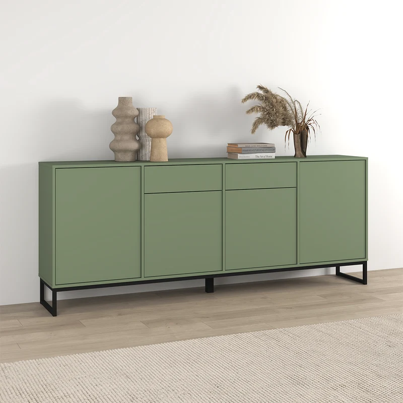 Buffet 4 portes 2 tiroirs Loa Vert