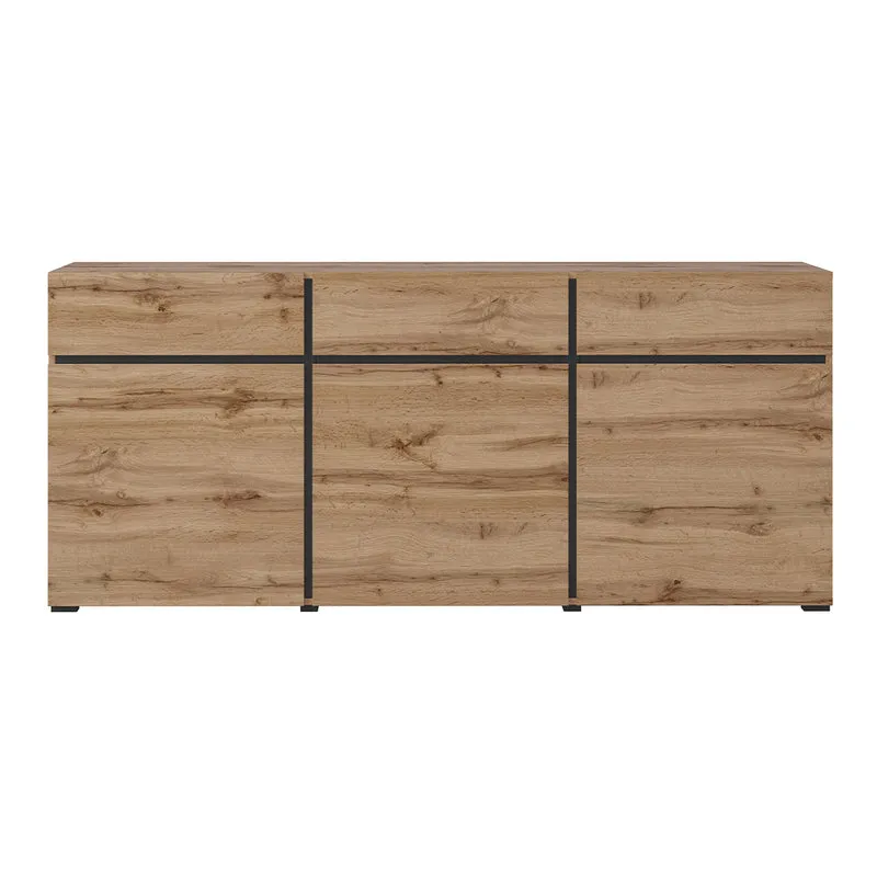 Buffet 3 portes 3 tiroirs Lilia Bois