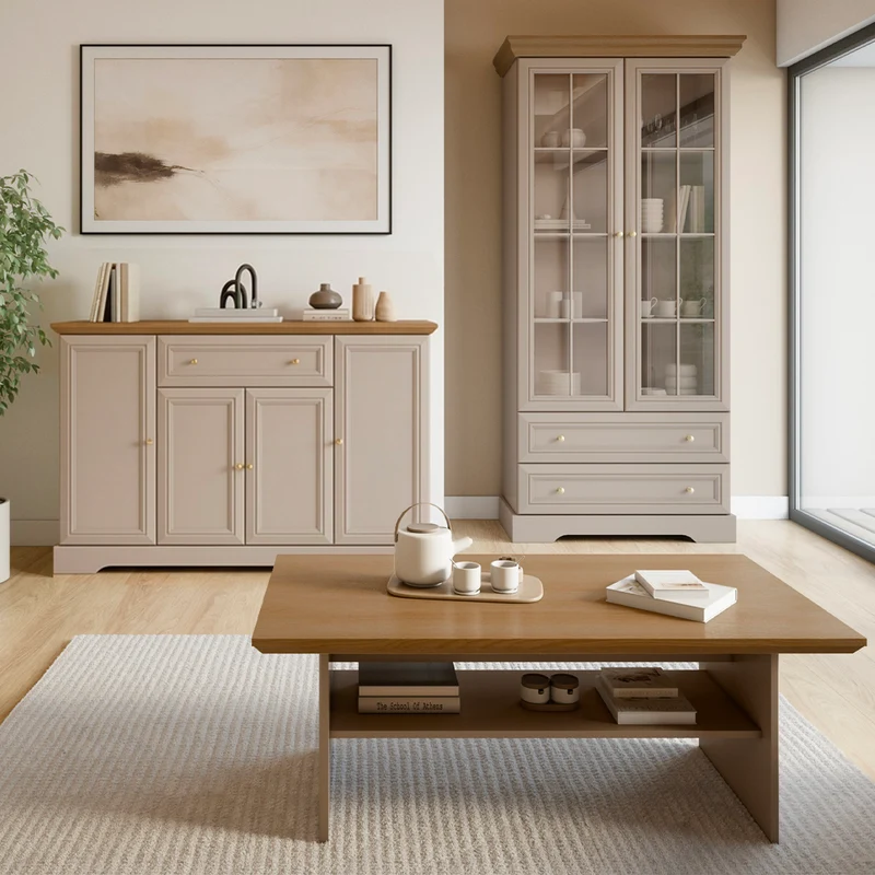 Buffet 4 portes 1 tiroir Dulci Cachemire et Bois