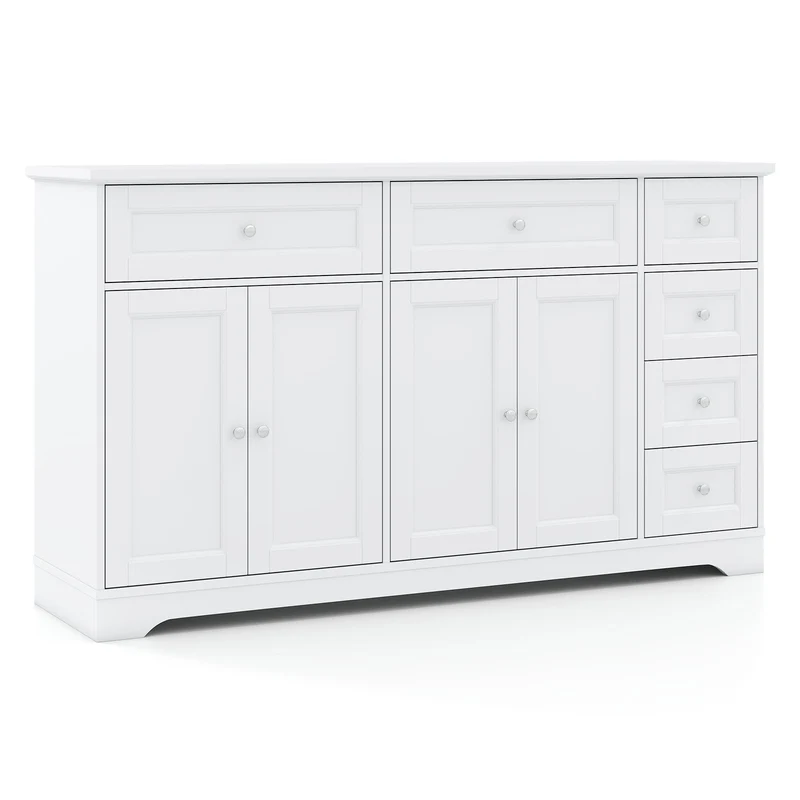 Buffet Sideboard 59" Coffee Bar Console Table, White