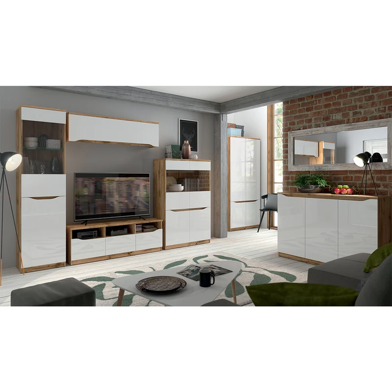 Buffet 3 portes June Blanc et Bois