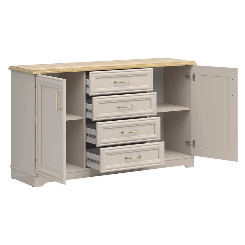 Buffet 2 portes 4 tiroirs Perle Cachemire