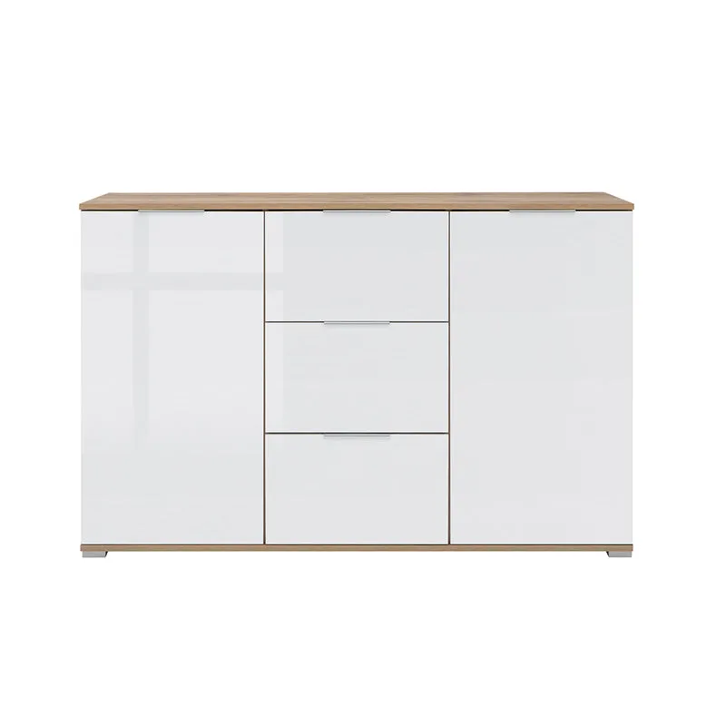 Buffet 2 portes 3 tiroirs Selma Blanc et Bois