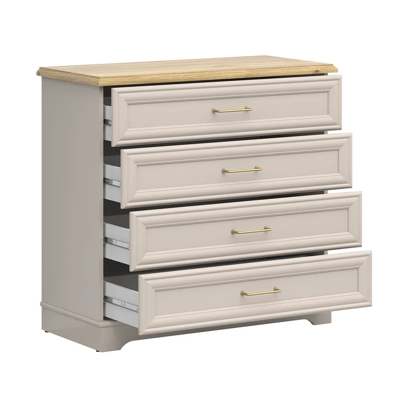 Commode 4 tiroirs Perle Cachemire