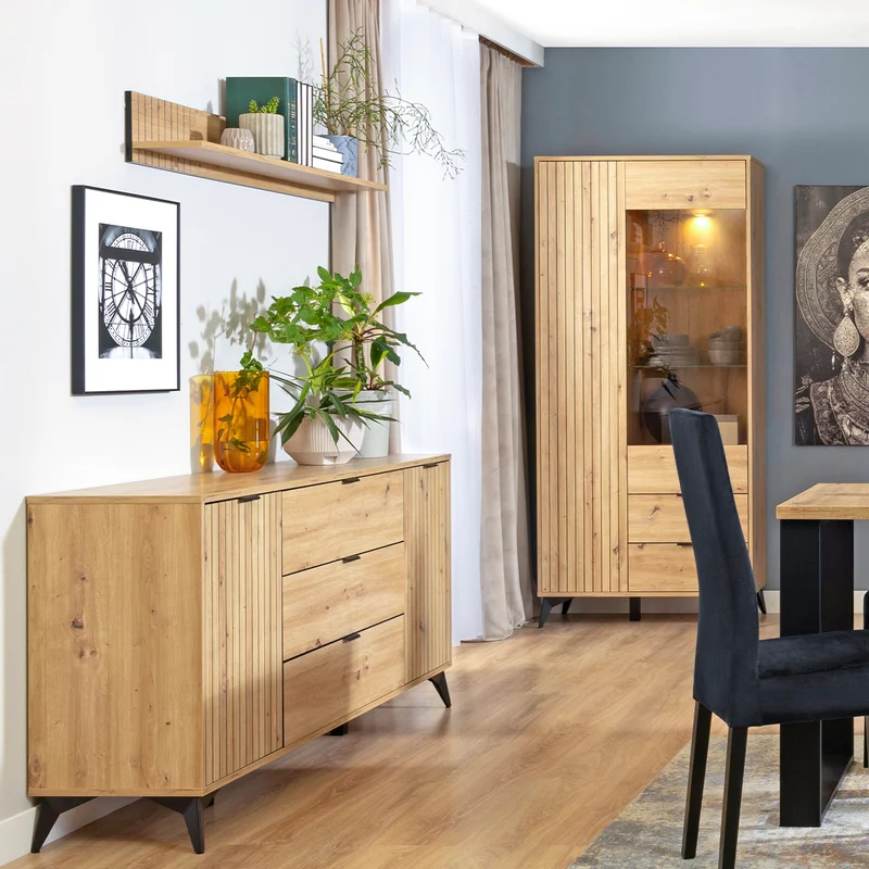 Buffet 2 portes 3 tiroirs 150 cm Mao Bois