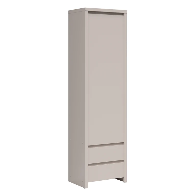 Armoire colonne 1 porte 2 tiroirs Soren Cachemire