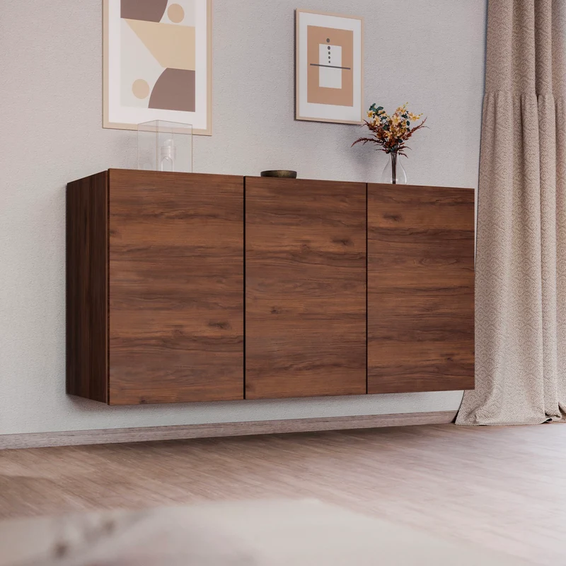 Buffet mural 3 portes Idao Bois foncé
