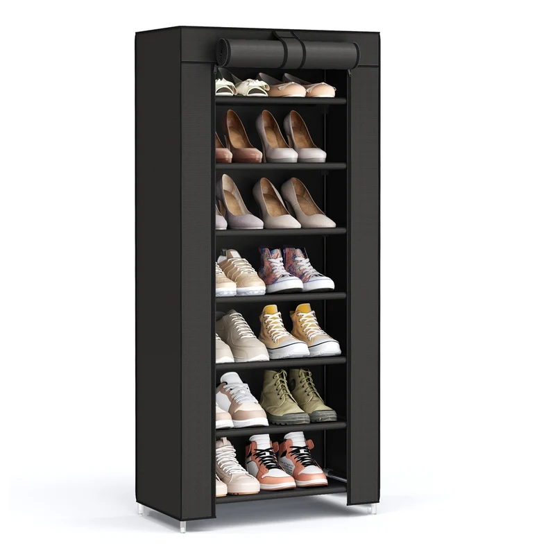Étagère à chaussure à 7 niveaux avec housse