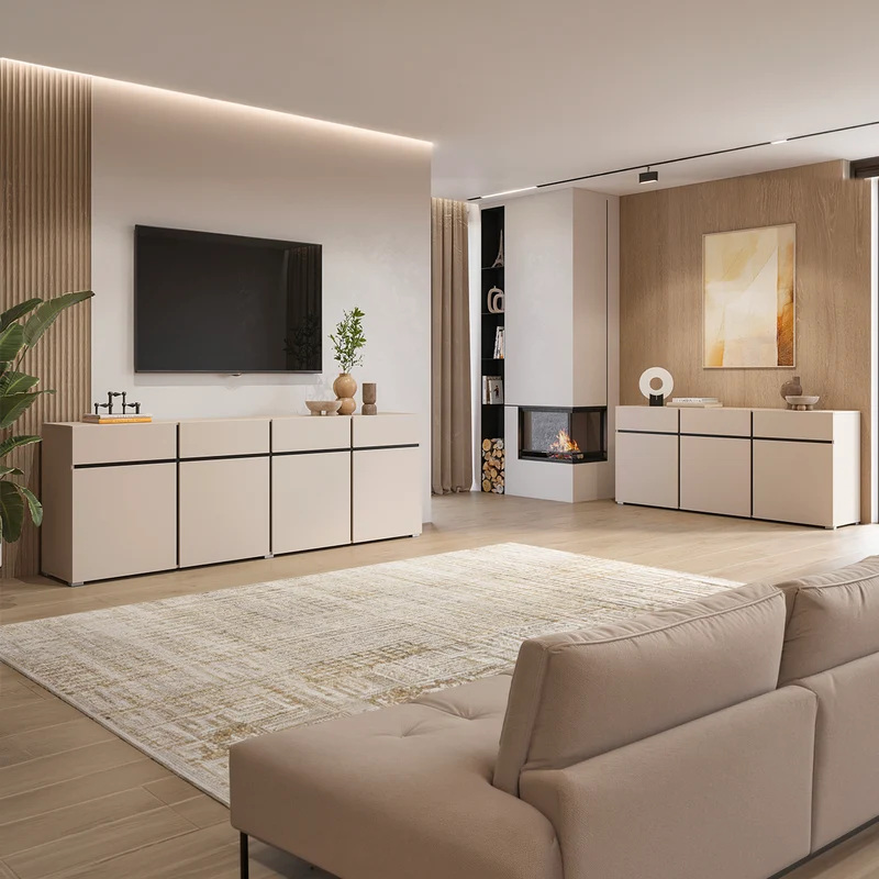 Buffet 3 portes 3 tiroirs Lilia Cachemire