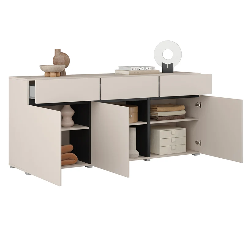 Buffet 3 portes 3 tiroirs Lilia Cachemire