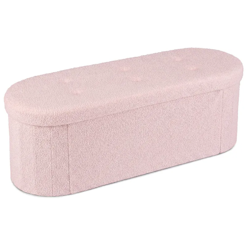 Folding Teddy Storage Bench with Dividers, 43", Pink