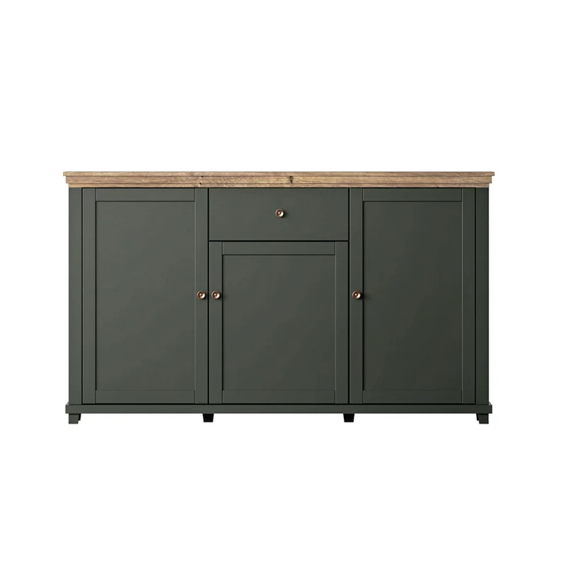 Buffet 3 portes 1 tiroir Martin Vert et Bois