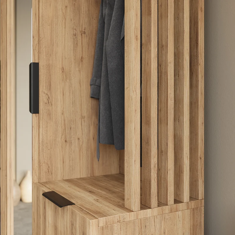 Meuble d'entrée 1 porte 2 tiroirs Rony Bois