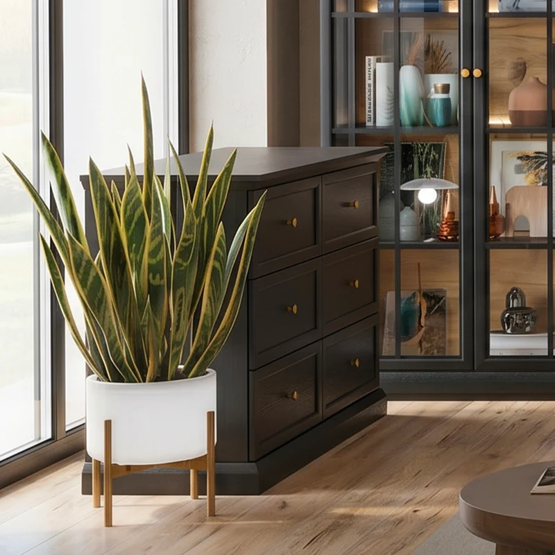 Commode 6 tiroirs Toja Bois anthracite