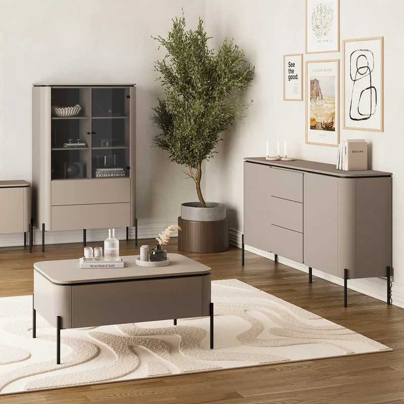 Buffet 2 portes 3 tiroirs Junon Taupe