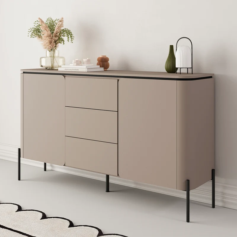 Buffet 2 portes 3 tiroirs Junon Taupe