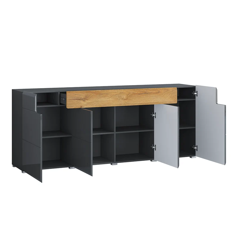 Buffet 4 portes 1 tiroir Jules Gris et Bois