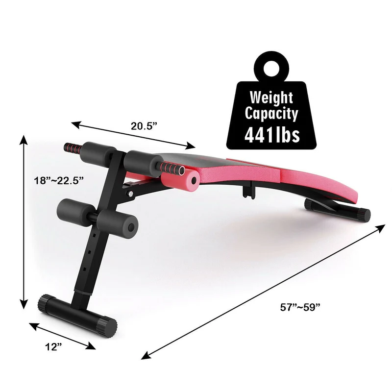 Abdominal Twister Trainer, Adjustable Height Exercise Bench, Red