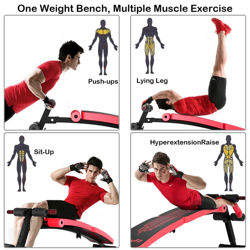 Abdominal Twister Trainer, Adjustable Height Exercise Bench, Red