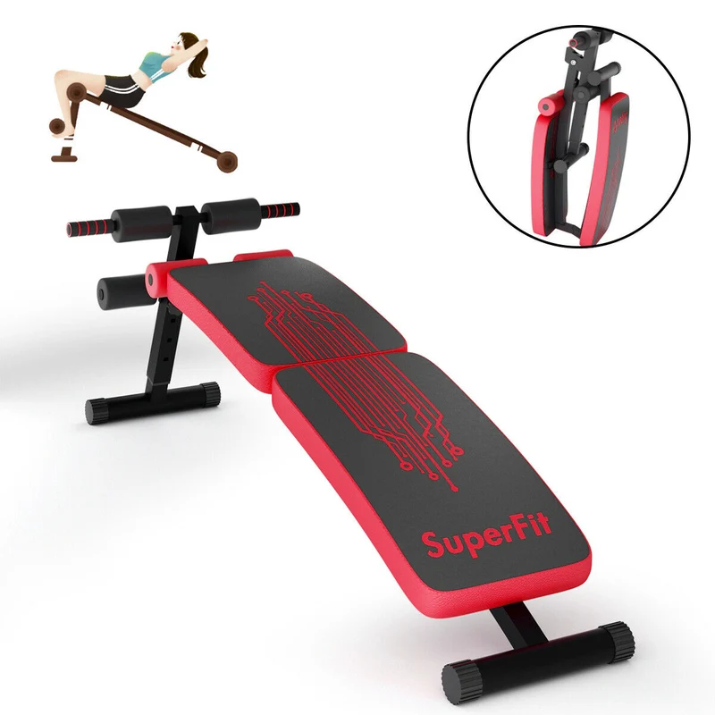 Abdominal Twister Trainer, Adjustable Height Exercise Bench, Red