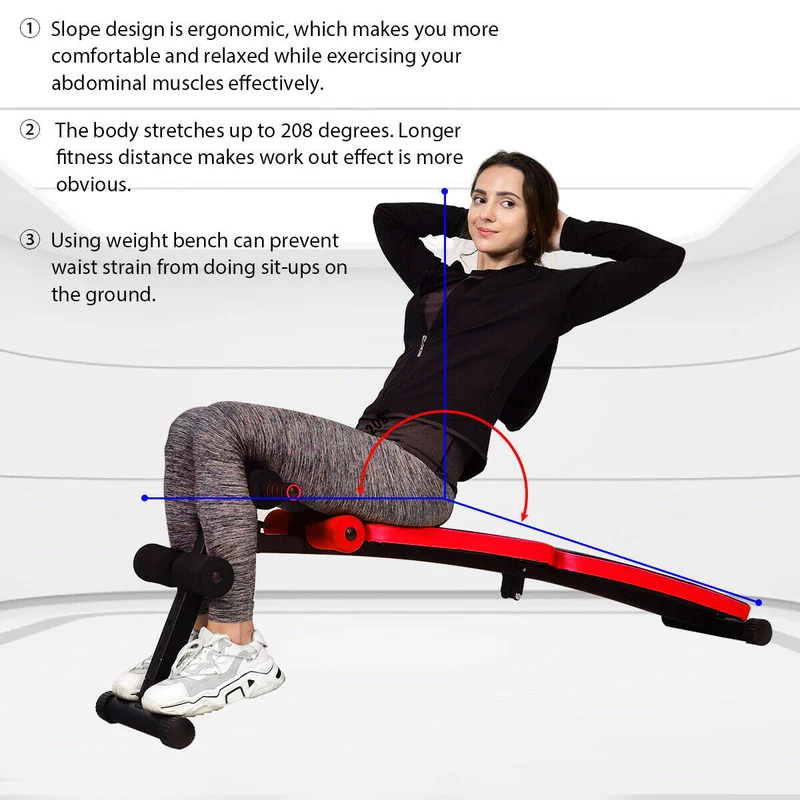 Abdominal Twister Trainer, Adjustable Height Exercise Bench, Red