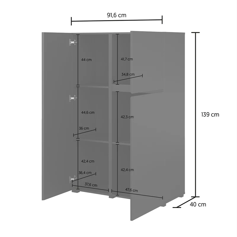 Buffet haut 3 portes Maxis Noir