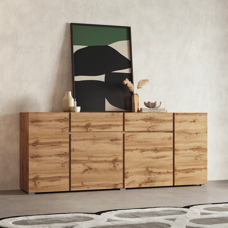 Buffet 4 portes 2 tiroirs Maxis Bois