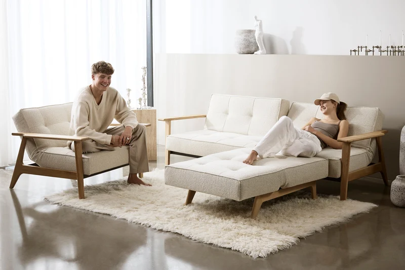 Canapé-lit Innovation Living - Splitback Frej Oak w Armrest