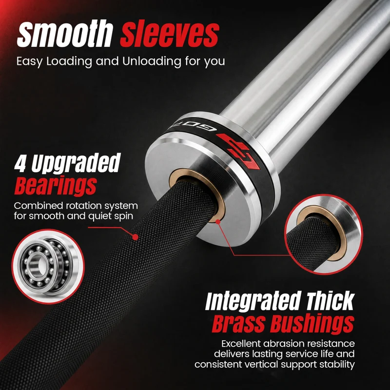 7FT Olympic Bar 2000 lbs, Silver