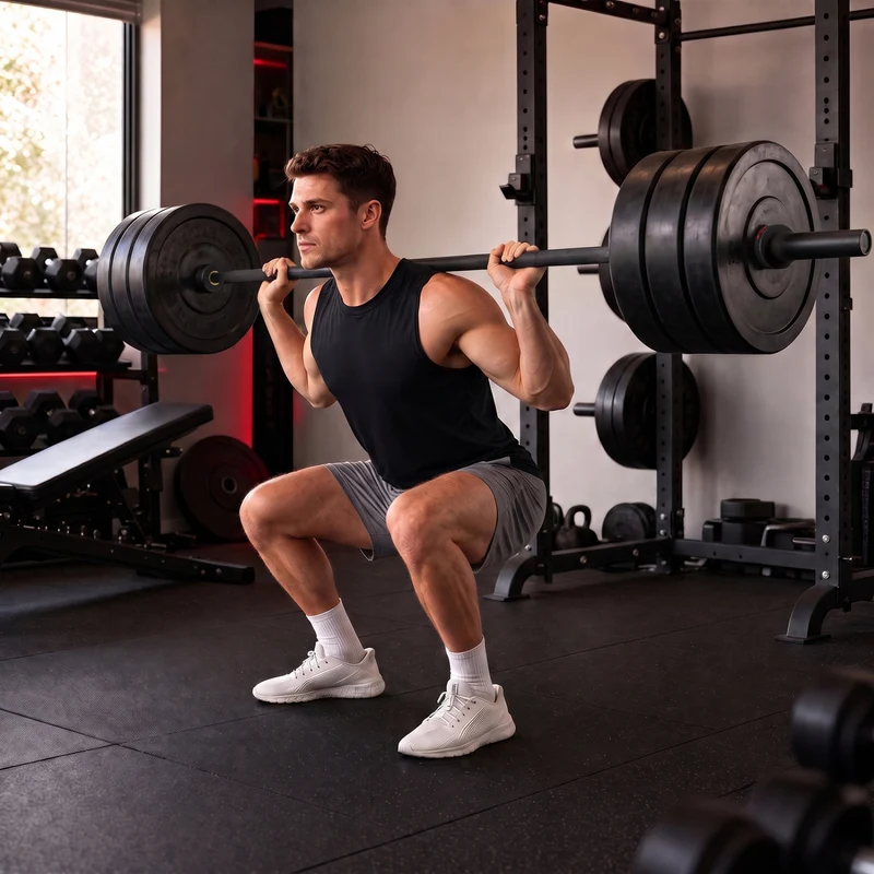2000 lbs 7FT Olympic Bar for Squats and Home Gym, Black