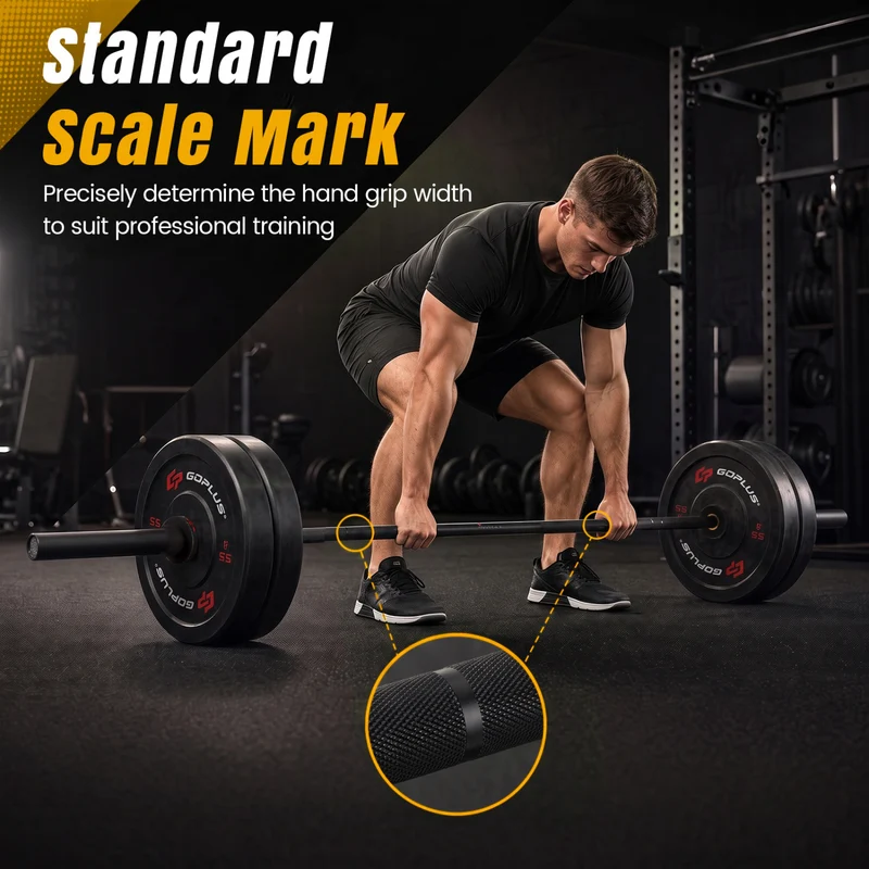 2000 lbs 7FT Olympic Bar for Squats and Home Gym, Black
