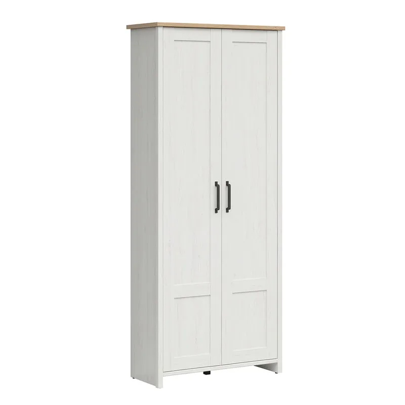 Armoire 2 portes Aksel Blanc et Bois