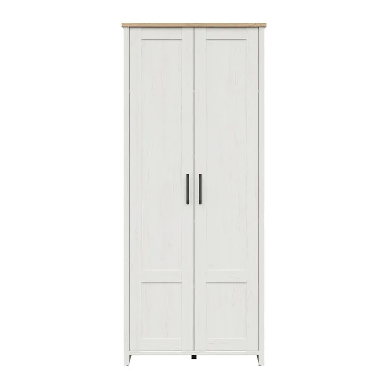 Armoire 2 portes Aksel Blanc et Bois
