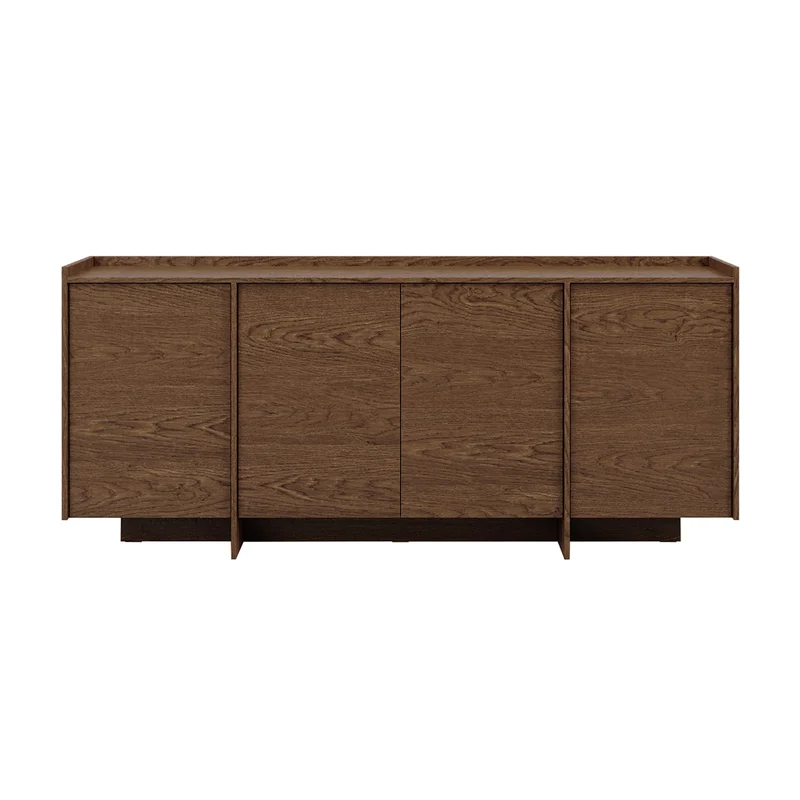 Buffet 4 portes Japandi Bois foncé