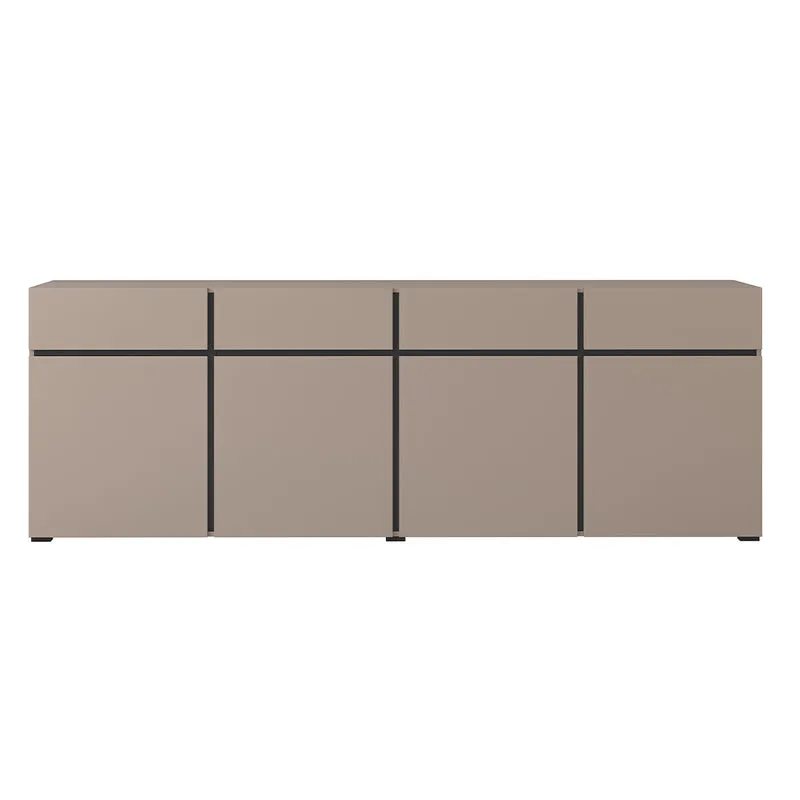 Buffet 4 portes 4 tiroirs Lilia Taupe