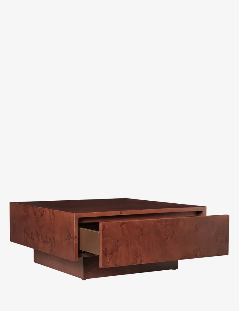 burl storage coffee table