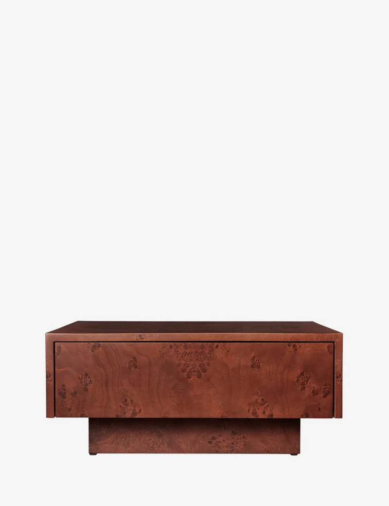 burl storage coffee table