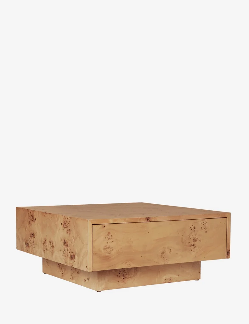 burl storage coffee table
